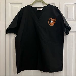 Orioles Scrubzone V Neck Unisex 1 pocket Scrub Top size Medium NWOT